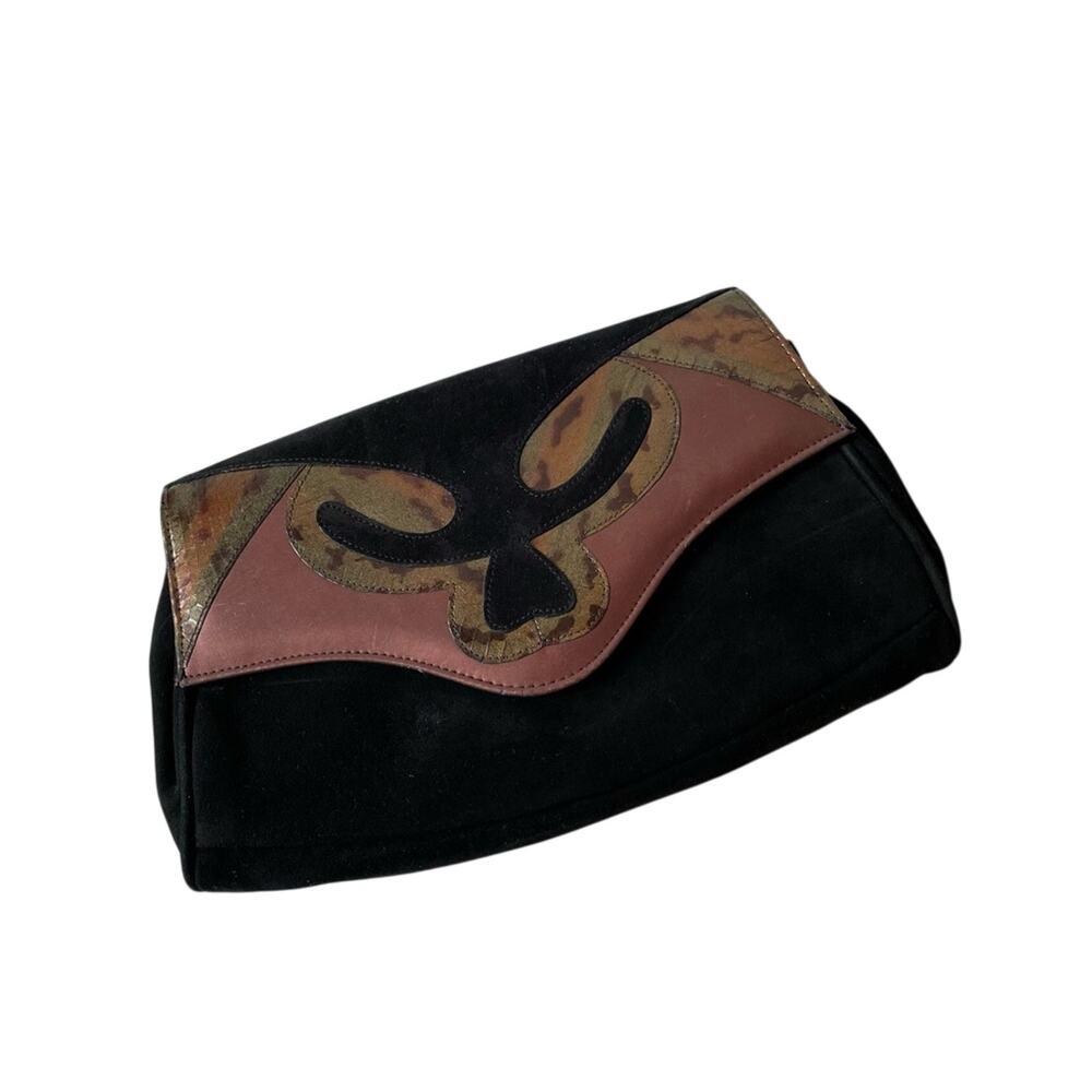 Vintage Snakeskin & Suede Clutch